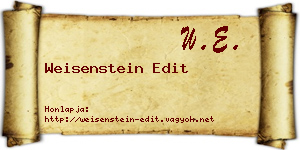 Weisenstein Edit névjegykártya